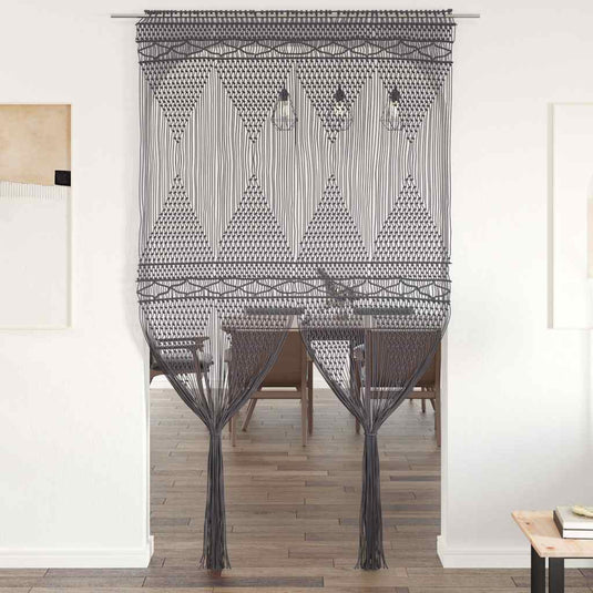 Vidaxl gordijn macramé 140x240 cm katoen antraciet
