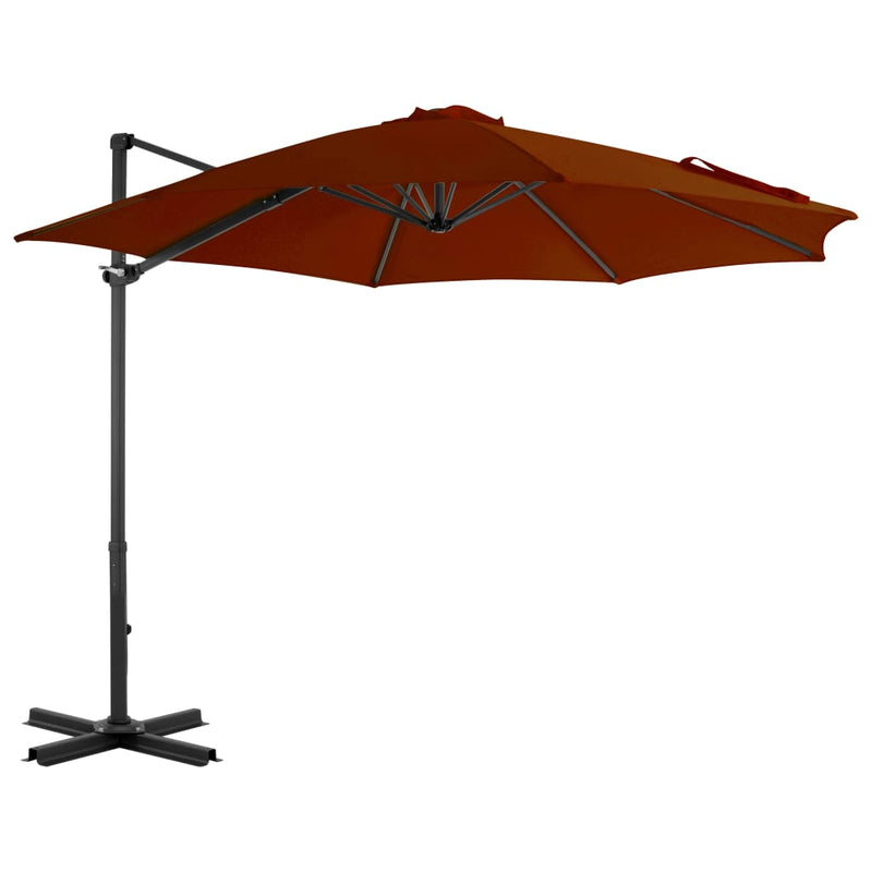 Load image into Gallery viewer, Vidaxl zweefparasol met aluminium paal 300 cm terracottakleurig
