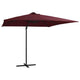 Vidaxl zweefparasol met led-verlichting 250x250 cm bordeauxrood