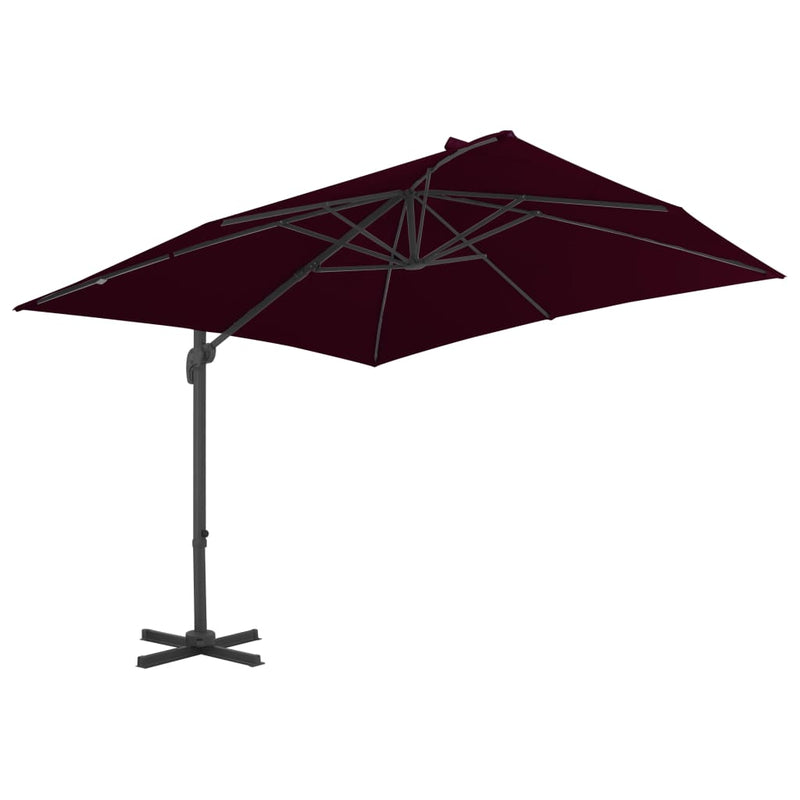Load image into Gallery viewer, Vidaxl zweefparasol met aluminium paal 300x300 cm bordeauxrood
