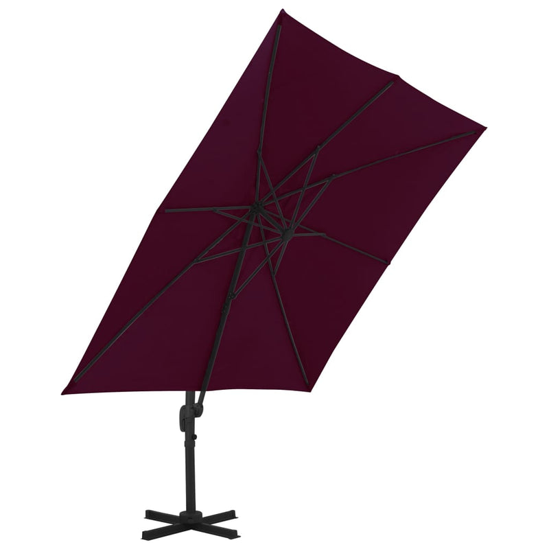 Load image into Gallery viewer, Vidaxl zweefparasol met aluminium paal 300x300 cm bordeauxrood
