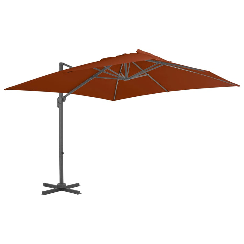 Load image into Gallery viewer, Vidaxl zweefparasol met aluminium paal 300x300 cm terracottakleurig
