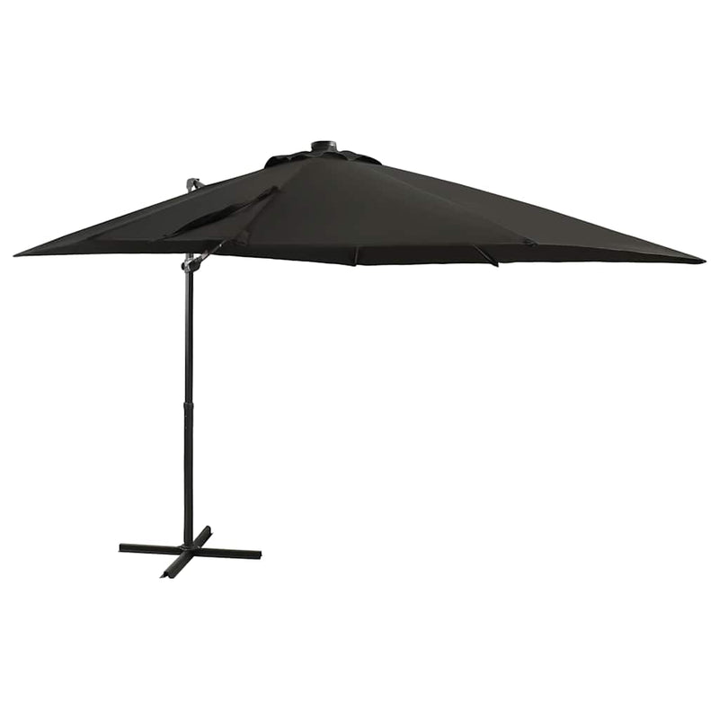 Load image into Gallery viewer, Vidaxl zweefparasol met paal en led-verlichting 250 cm zwart

