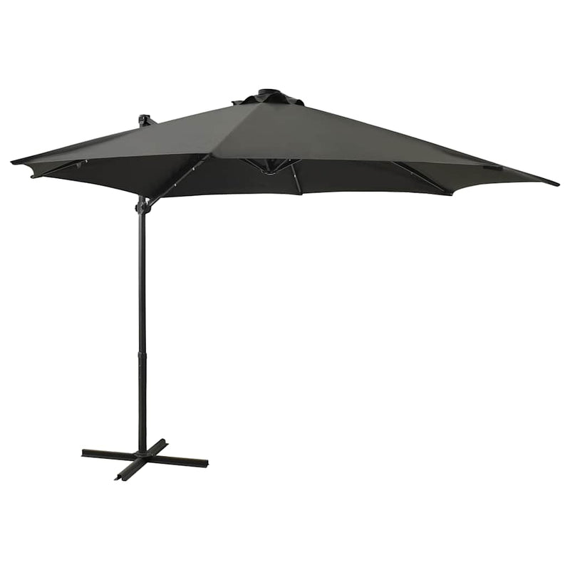Load image into Gallery viewer, Vidaxl zweefparasol met paal en led-verlichting 300 cm antracietkleur
