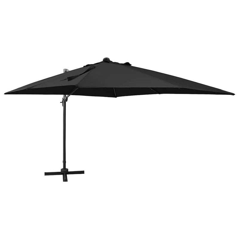 Load image into Gallery viewer, Vidaxl zweefparasol met paal en led-verlichting 300 cm zwart
