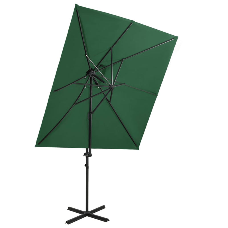 Load image into Gallery viewer, Vidaxl zweefparasol met dubbel dak 250x250 cm groen
