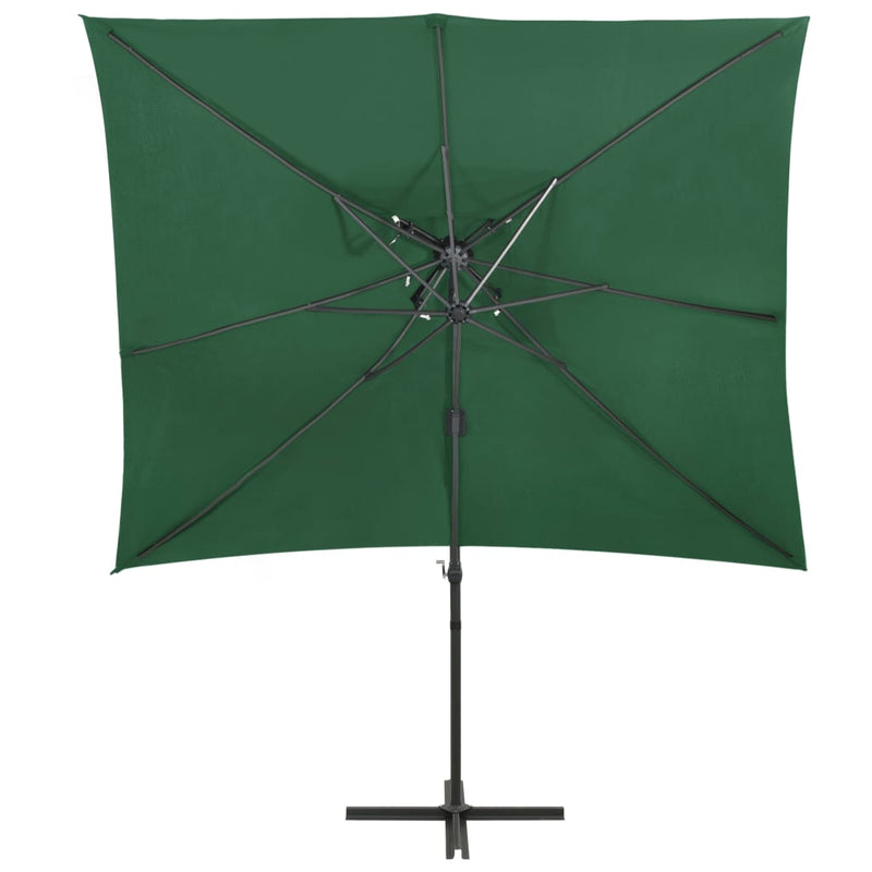 Load image into Gallery viewer, Vidaxl zweefparasol met dubbel dak 250x250 cm groen
