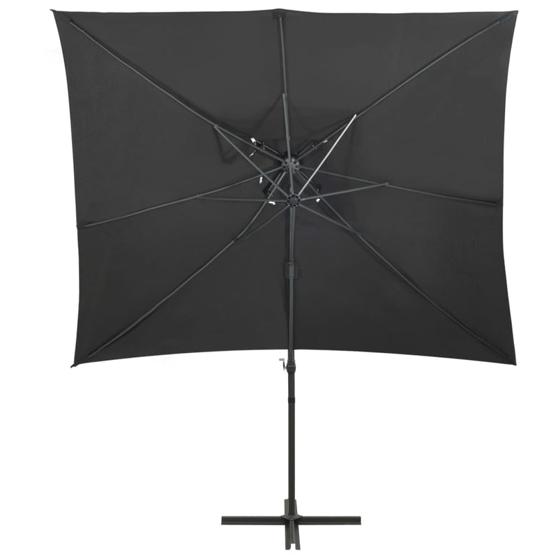 Load image into Gallery viewer, Vidaxl zweefparasol met dubbel dak 250x250 cm antracietkleurig
