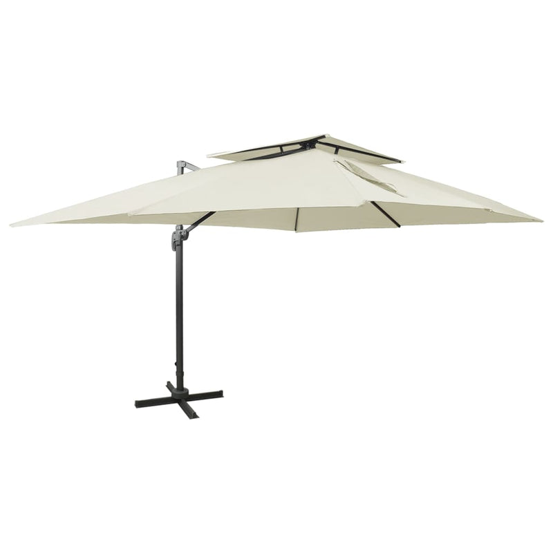 Load image into Gallery viewer, Vidaxl zwevende parasol met dubbele bovenkant zand 400x300 cm
