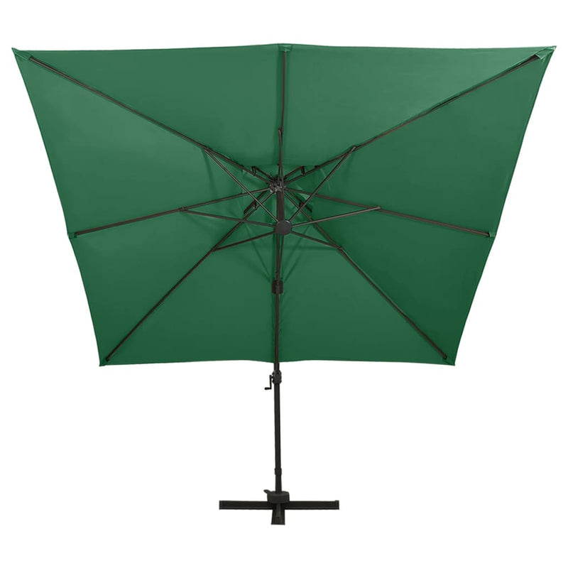 Load image into Gallery viewer, Vidaxl zweefparasol met dubbel dak 300x300 cm groen
