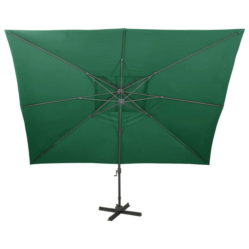 Load image into Gallery viewer, Vidaxl zweefparasol met dubbel dak 400x300 cm groen
