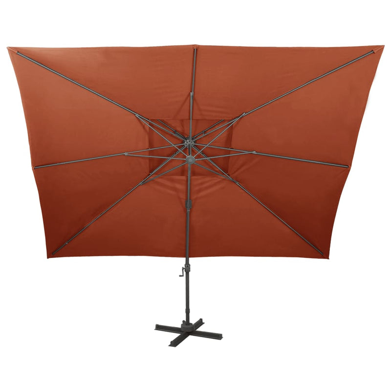 Load image into Gallery viewer, Vidaxl zwevende parasol met dubbele bovenkant terracotta 400x300 cm

