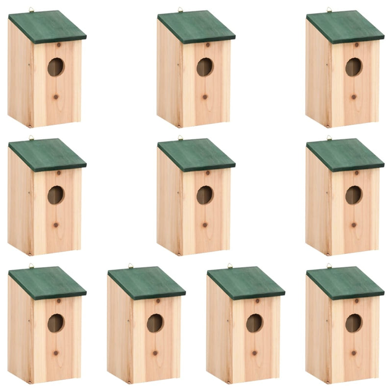Load image into Gallery viewer, Vidaxl vogelhuisjes 10 st 12x12x22 cm massief vurenhout
