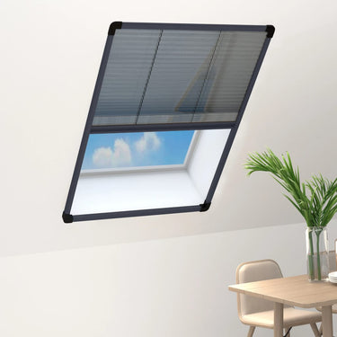Vidaxl raamhor plissé 80x120 cm aluminium antracietkleurig