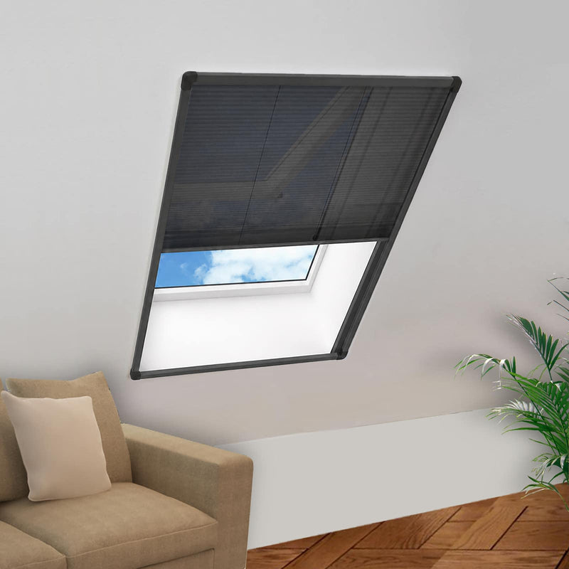 Load image into Gallery viewer, Vidaxl raamhor plissé 80x160 cm aluminium antraciet

