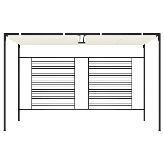VidaXL Prieel met uittrekbaar dak 180 g m² 3x4x2,3 m crèmekleurig