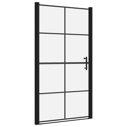 Vidaxl douchedeur 100x178 cm gehard glas zwart