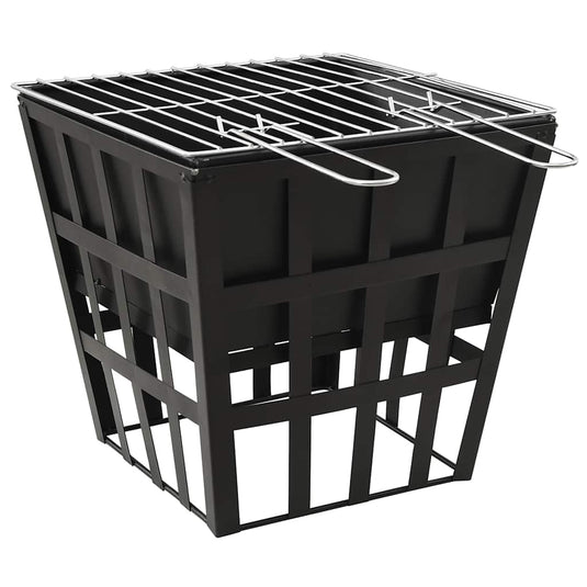 Vidaxl vuurplaats en barbecue 2-in-1 34x34x48 cm staal