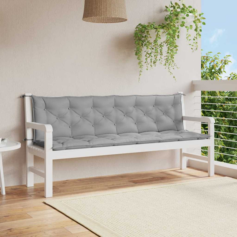 Afbeelding laden in galerijviewer, Vidaxl tuinbankkussen 200x(50+50)x7 cm oxford stof grijs
