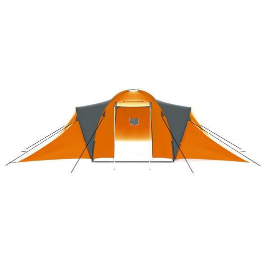VidaXL Tent 9-persoons stof grijs en oranje