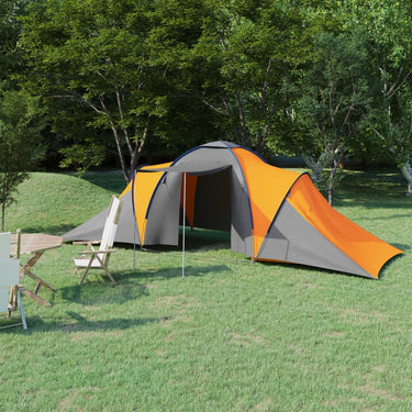 Vidaxl tent 6-persoons grijs en oranje
