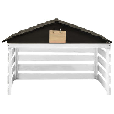 Vidaxl overkapping voor grasmaaier 78x74x54 cm vurenhout zwart en wit
