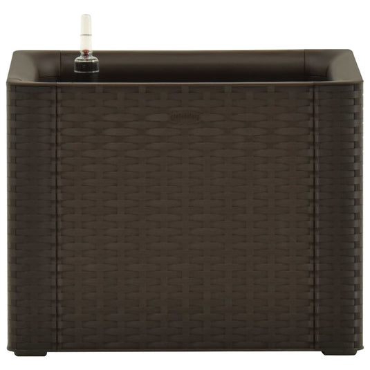 VidaXL Plantenbak hoog met zelfbewateringssysteem 43x43x33 cm mokka