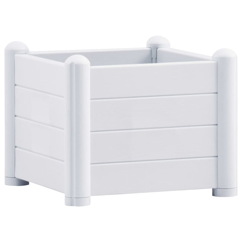 Load image into Gallery viewer, Vidaxl plantenbak verhoogd 43x43x35 cm pp wit
