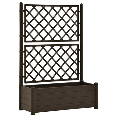 Vidaxl plantenbak met latwerk 100x43x142 cm pp mokka