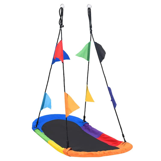 VidaXL Nestschommel met vlaggetjes 165x70 cm