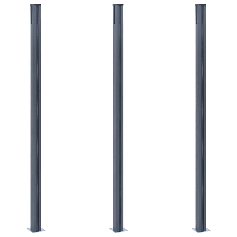 Load image into Gallery viewer, Vidaxl schuttingpalen 3 st 185 cm aluminium donkergrijs
