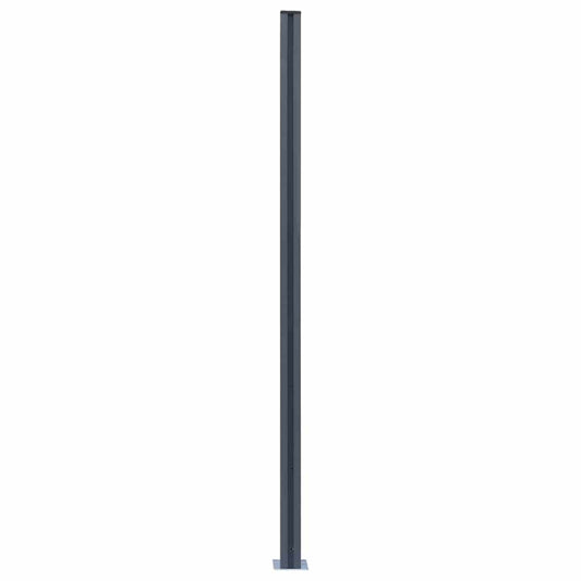 Vidaxl schuttingpalen 3 st 185 cm aluminium donkergrijs