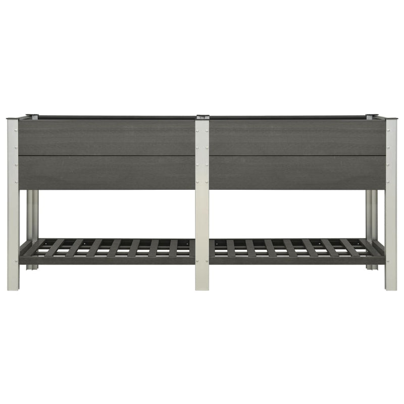 Load image into Gallery viewer, VidaXL Plantenbak verhoogd met schap 200x50x90 cm HKC grijs
