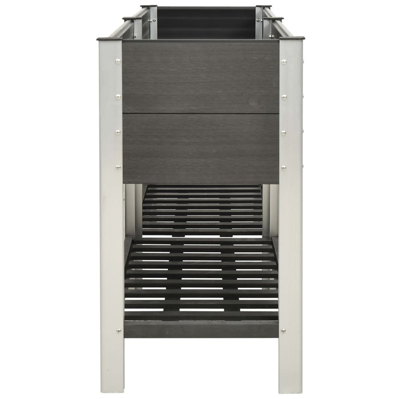 Load image into Gallery viewer, VidaXL Plantenbak verhoogd met schap 200x50x90 cm HKC grijs
