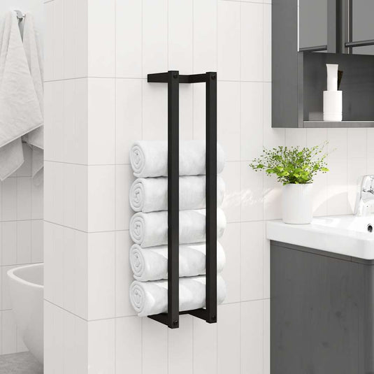 Vidaxl handdoekenrek 12,5x12,5x60 cm ijzer zwart