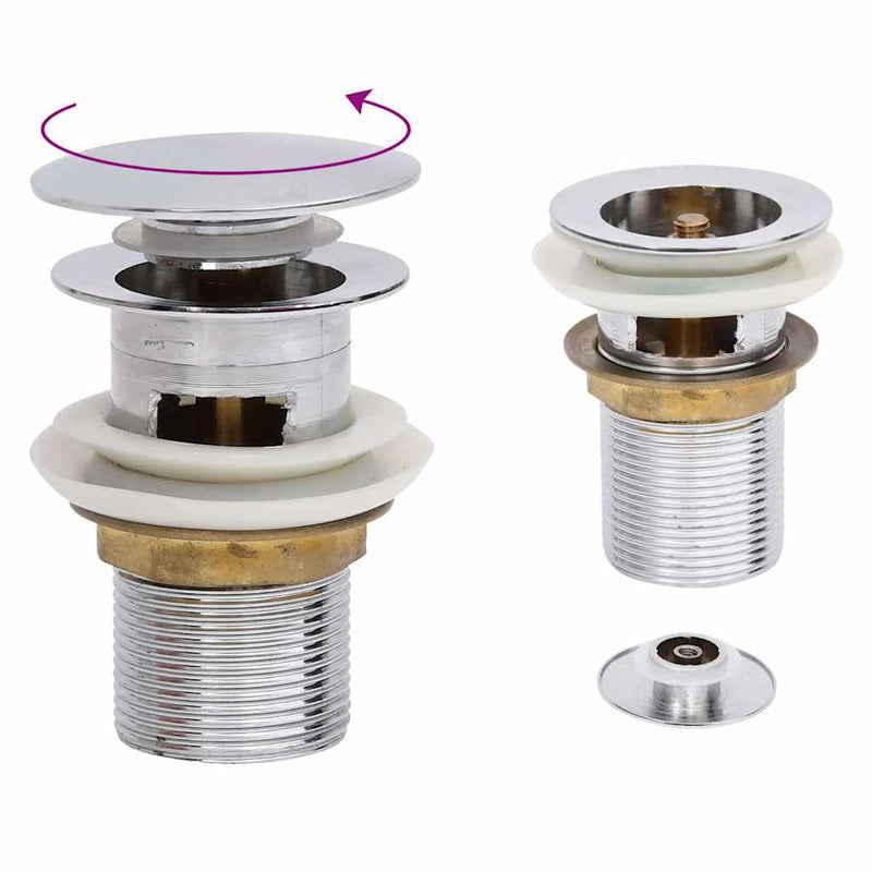 Load image into Gallery viewer, Vidaxl afvoer pop-up met overloop 6,4x6,4x9,1 cm chroomkleurig
