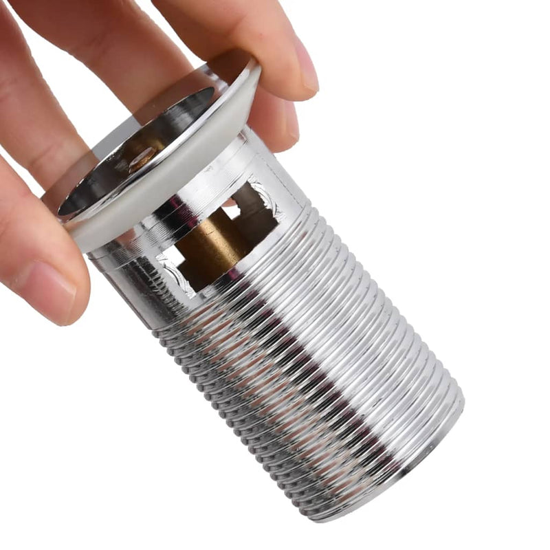 Load image into Gallery viewer, Vidaxl afvoer pop-up met overloop 6,4x6,4x9,1 cm chroomkleurig
