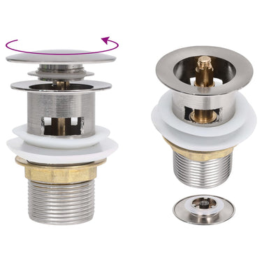 Vidaxl afvoer pop-up met overloop 6,4x6,4x9,1 cm zilverkleurig