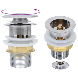 Vidaxl afvoer pop-up zonder overloop 6,4x6,4x9,1 cm zilverkleurig