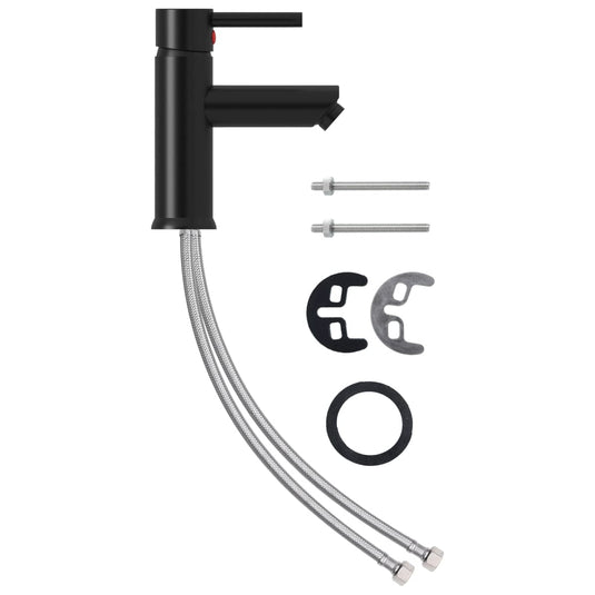 Vidaxl wastafelkraan 130x176 mm zwart