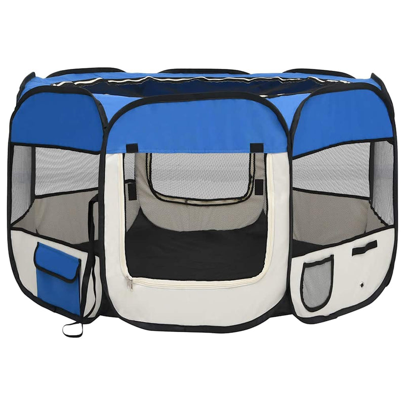 Load image into Gallery viewer, Vidaxl hondenren inklapbaar met draagtas 110x110x58 cm blauw
