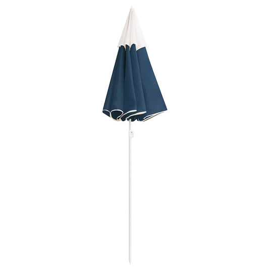 Vidaxl parasol met stalen paal 180 cm blauw