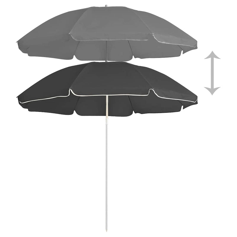 Load image into Gallery viewer, VidaXL Parasol met stalen paal 180 cm antracietkleurig

