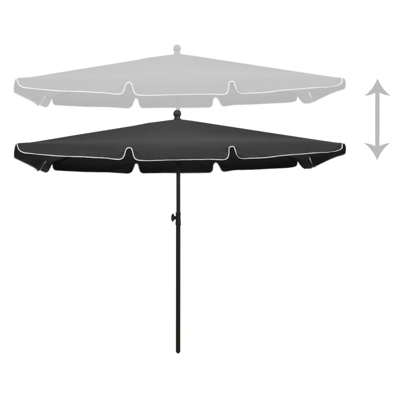 Load image into Gallery viewer, Vidaxl parasol met paal 210x140 cm antracietkleurig
