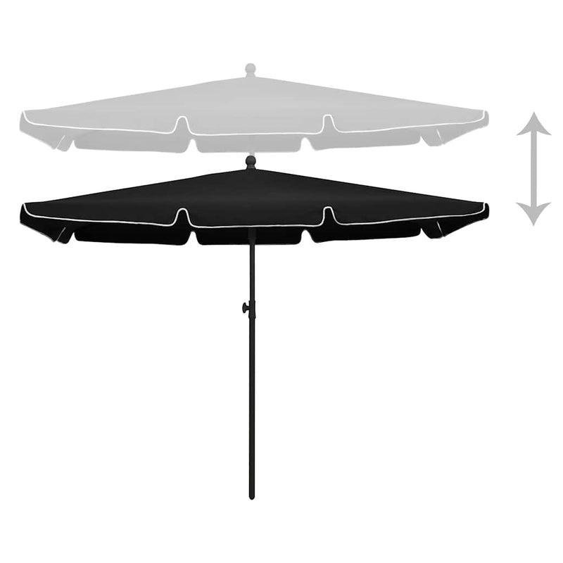 Load image into Gallery viewer, Vidaxl parasol met paal 210x140 cm zwart
