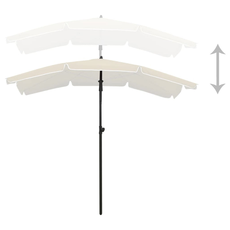 Load image into Gallery viewer, Vidaxl parasol met paal 200x130 cm zandkleurig
