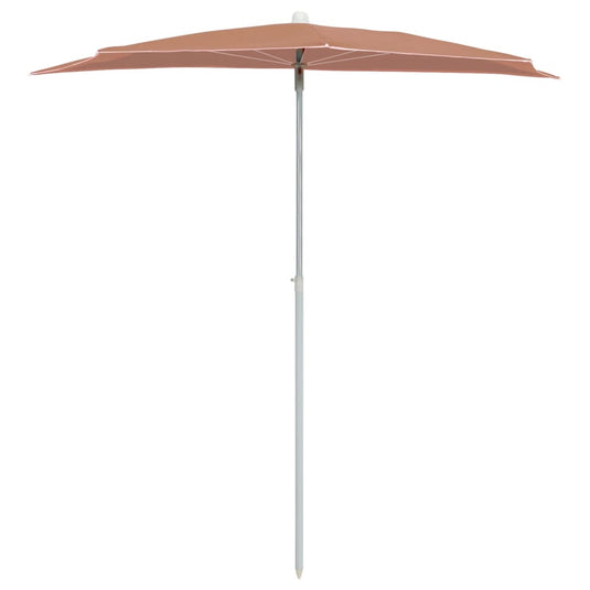 VidaXL Parasol half met paal 180x90 cm terracottakleurig