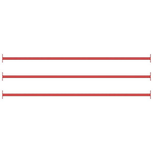 Vidaxl rekstokken 3 st 125 cm staal rood