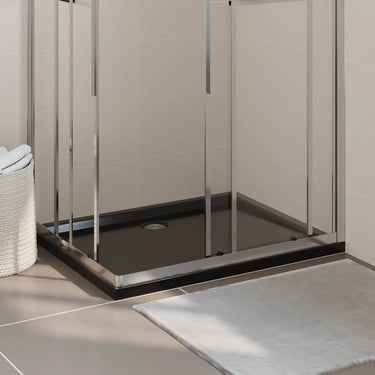 Vidaxl douchebak rechthoekig 80x100 cm abs zwart