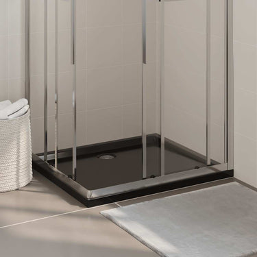 Vidaxl douchebak rechthoekig 80x90 cm abs zwart